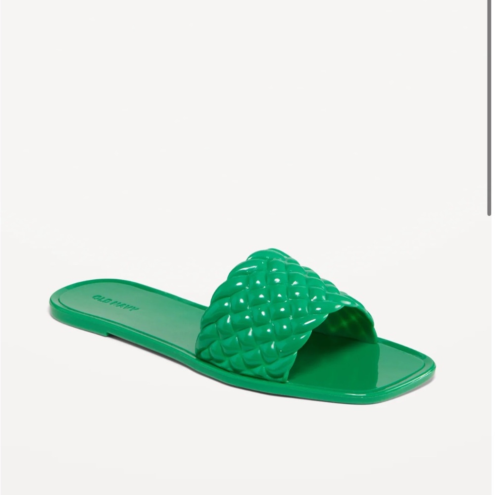 OLD NAVY Quilted Jelly Slide Sandals | Black Jack